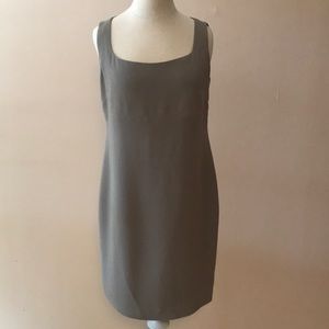 Square Neck Sleeveless Taupe Empire Waist Dress